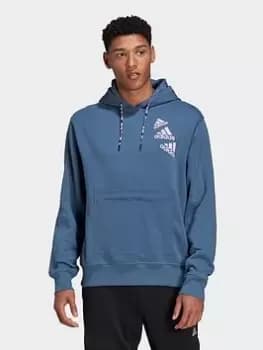 adidas Q4 Bl Hoodie, Grey Size M Men