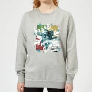 Marvel Black Widow Captain America Womens Christmas Sweatshirt - Grey - 3XL