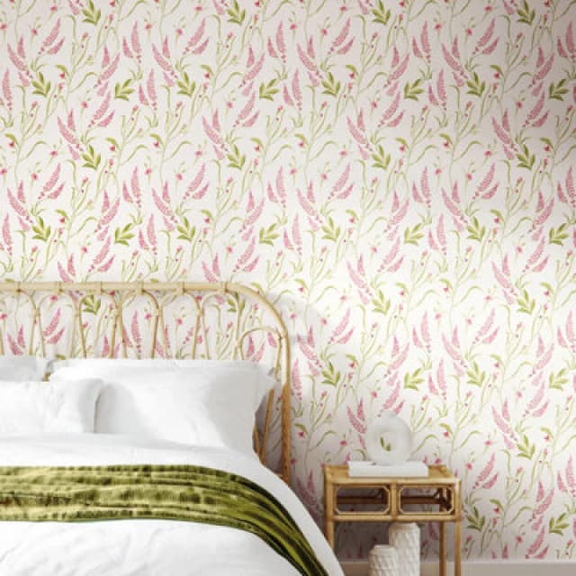 Hoopla Walls Springtime Meadow - Soft Lavender 10M Wallpaper