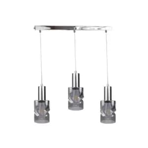 Cross Bar Pendant Ceiling Light Dark Silver, 60cm, 3x E27
