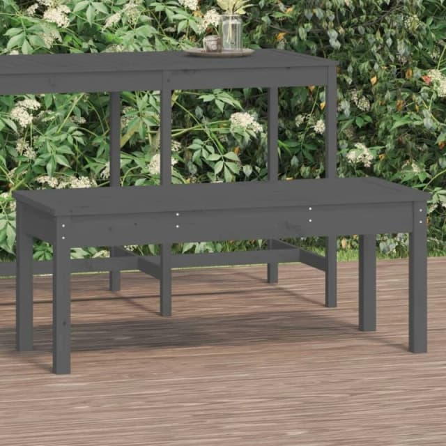 VIDAXL Garden Bench Grey 109x44x45cm Solid Wood Pine Vidaxl 8720845691325