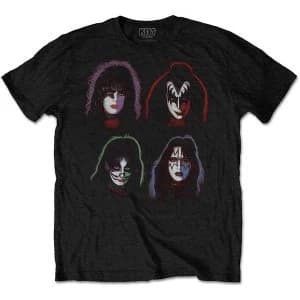 KISS - Faces Unisex Large T-Shirt - Black