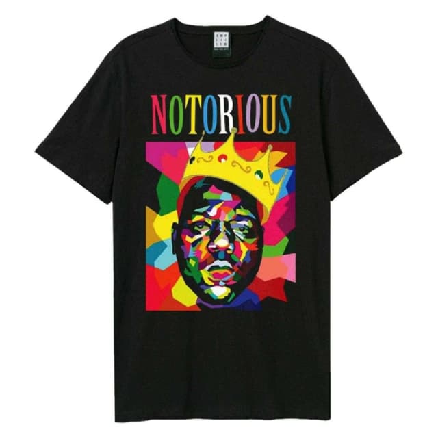 Amplified Amplified Men Geo Crown Notorious Big T-Shirt in Black Size: X-Small Black XS Male 5063852064700