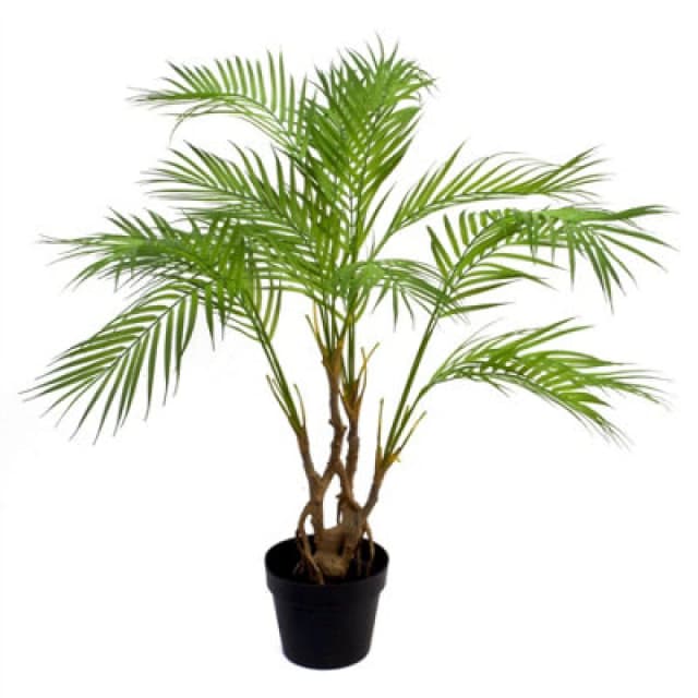 Leaf 90cm Artificial Areca Palm Plant Twisted Detail Trunk Green unisex