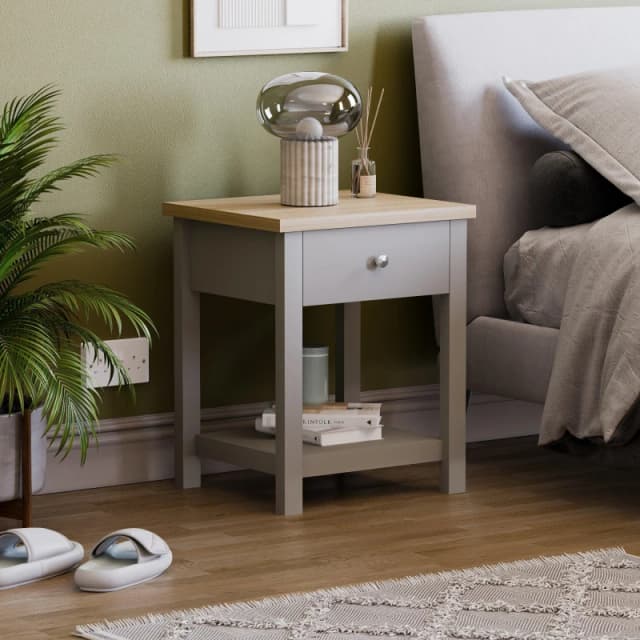 Lassic Vida Designs Arlington 1 Drawer Side Table Grey unisex 1 Drawer