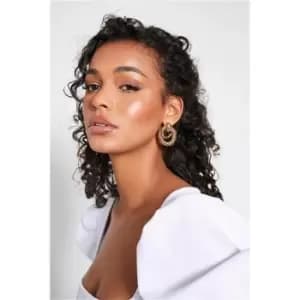 I Saw It First Gold Textured Stud Earrings - Metallics