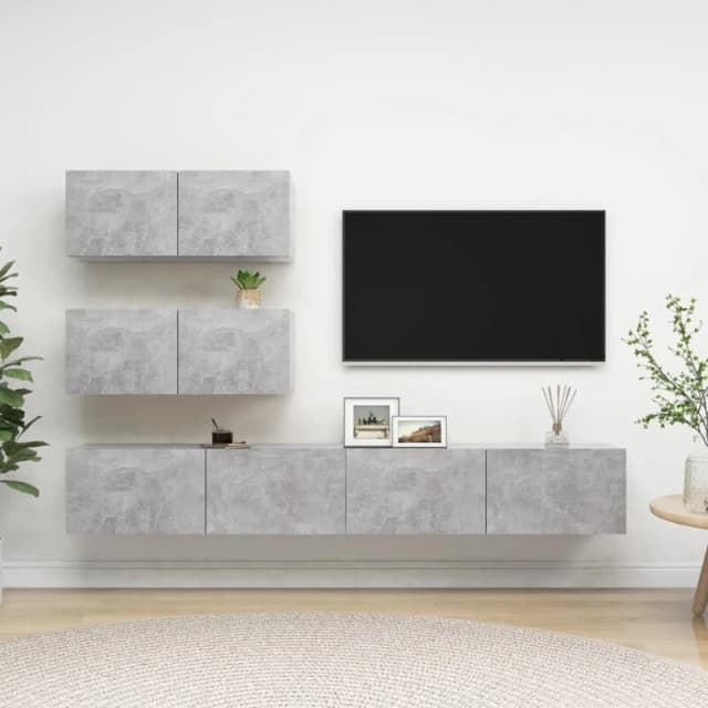 VIDAXL Vidaxl - 4 Piece tv Cabinet Set Concrete Grey Engineered Wood 8720286574249