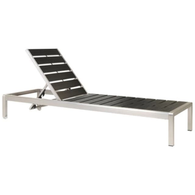 Beliani Sun Lounger Nardo Reclining Metal Black/ Silver