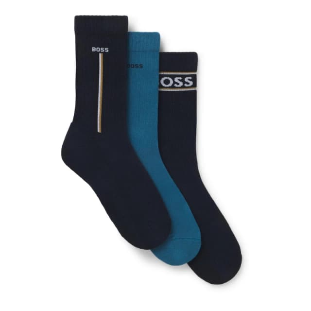 Boss 3 Pack Logo Socks Blue 961 male 6-11