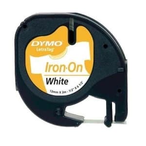 Dymo 18769 Black On White Label Iron On Tape 12mm x 2m