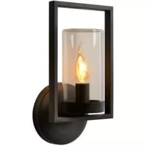 Lucide NISPEN - Wall Lantern Light Outdoor - 1xE14 - IP44 - Black