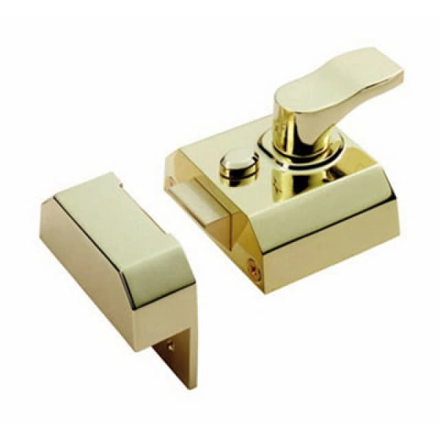 Loops Deadlocking Rim Cylinder Nightlatch 40mm Electro Brassed Door Security Lock Metallics unisex