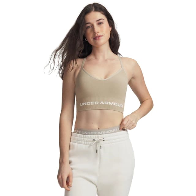 Under Armour Womens Vanish Seamless Low Impact Sports Bra City Khaki/Whit female 8 (XS)