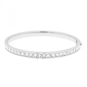 Ted Baker Ladies Silver Plated Clemara Hinge Crystal Bangle