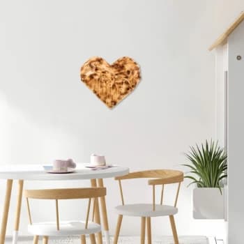 Heart 2 - Walnut Walnut Decorative Wooden Wall Accessory