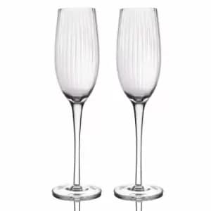 Barcraft Bc Ridged Champagne Flutes, 2Pcs