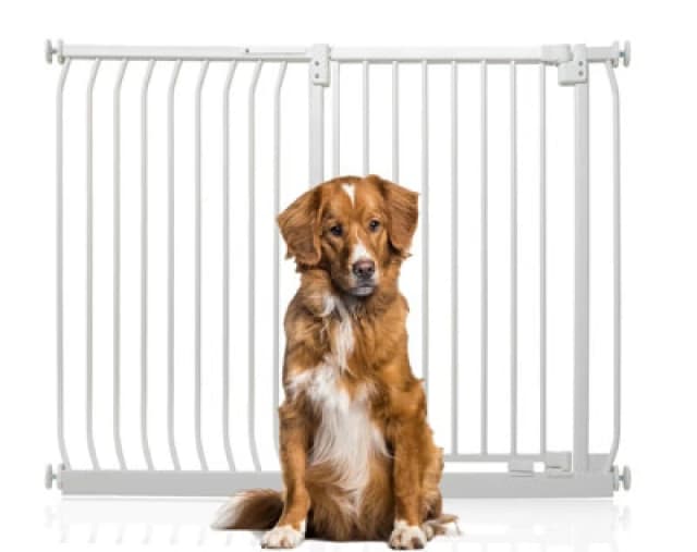 Bettacare Extra Tall Elite Dog Gate, 134Cm - 143Cm, Matt White, Extra Tall 96.8Cm In Height, Pressure Fit Pet Gate