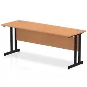 Impulse 1800 x 600mm Straight Desk Oak Top Black Cantilever Leg