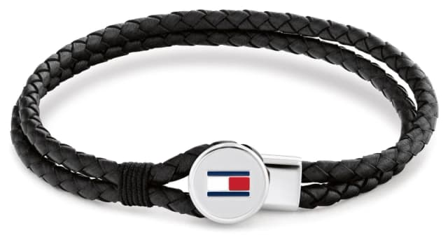 Tommy Hilfiger 2790654 Mens Bruce Black Leather Bracelet Jewellery