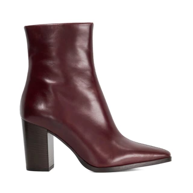 Dune London Womens 'Patently' Leather Ankle Boots in Burgundy Size: 3 Burgundy Female 3