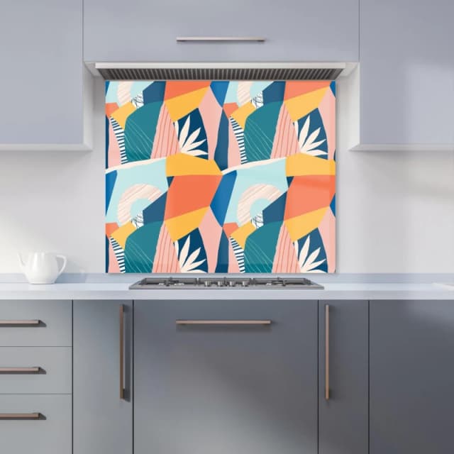 Warren Reed - Designer Modern Floral Pattern Kitchen Splashback in Pink Size: 600mm x 650mm Pink Unisex 600mm x 650mm