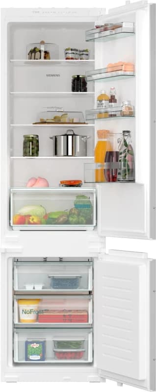 Siemens IQ-100 KI96NNSE0 194cm 70/30 Integrated Frost Free Fridge Freezer with Sliding Door Hinge - White - E Rated