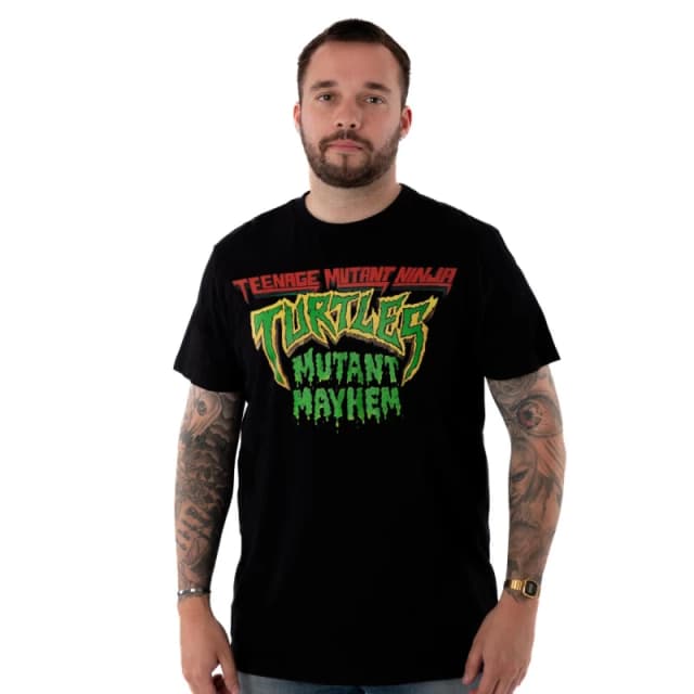Teenage Mutant Ninja Turtles Teenage Mutant Ninja Turtles Men Short Sleeved T-Shirt in Black Size: Small Black S Male 5063203013982