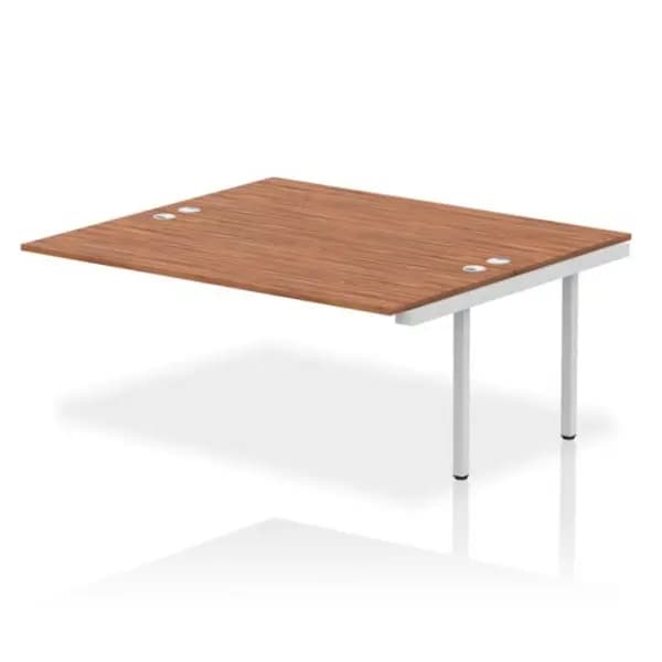 Impulse Bench Dynamic Impulse W1800 x D1600 x H750mm Back to Back Bench Desk 2 Person Extension Kit Walnut Finish Silver Frame - IB00428 IB00428