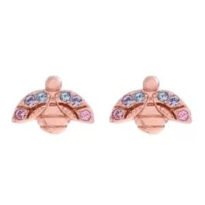 Olivia Burton Rainbow Bee Rose Gold Tone Stud Earrings
