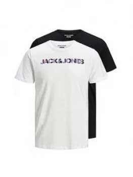 Jack & Jones Junior Boys 2 Pack Logo T-Shirt - Black/White