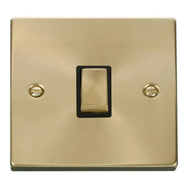 SE Home Satin / Brushed Brass 1 Gang 20A Ingot DP Switch Gold