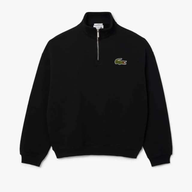 Lacoste Crocodile Logo Loose Zip Sweatshirt Black M
