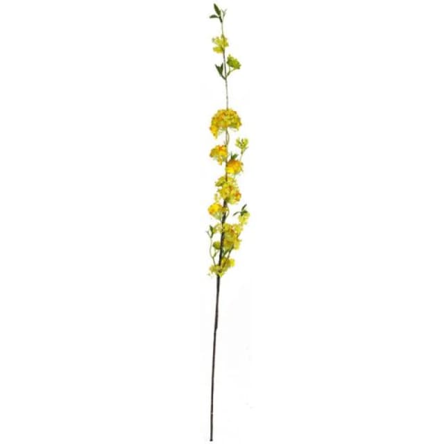 Leaf Pack of 6 x 100cm Yellow Blossom Spray Stem