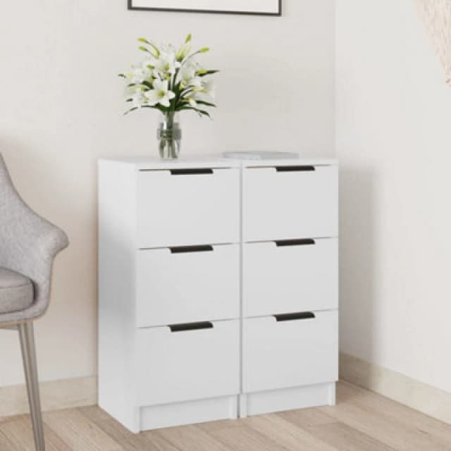 VIDAXL Sideboards 2 pcs White 30x30x70cm Engineered Wood Vidaxl 8720287078685