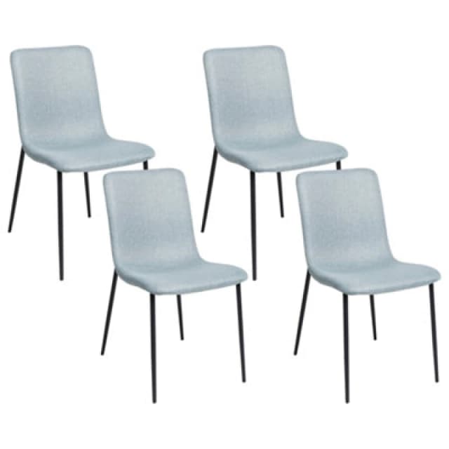 Beliani Set Of 4 Dining Chairs Glendive Light Blue