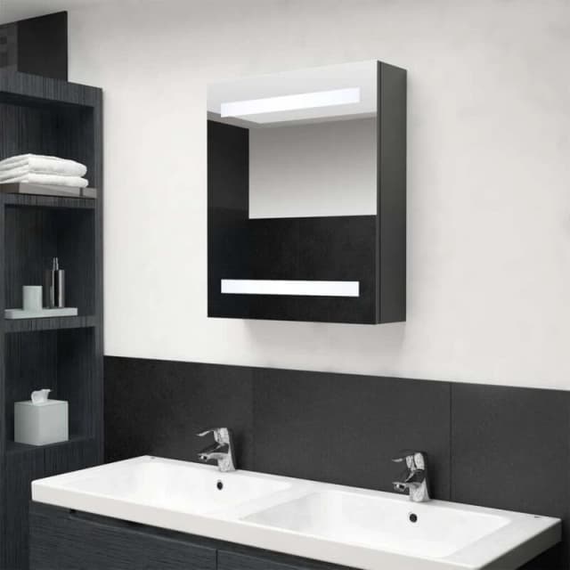 VIDAXL LED Bathroom Mirror Cabinet Grey 50x14x60cm Vidaxl 8720286332450