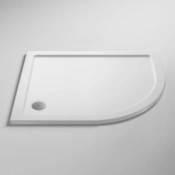 Pearlstone Offset Quadrant Right Handed Shower Tray 1200mm x 900mm - White - Nuie