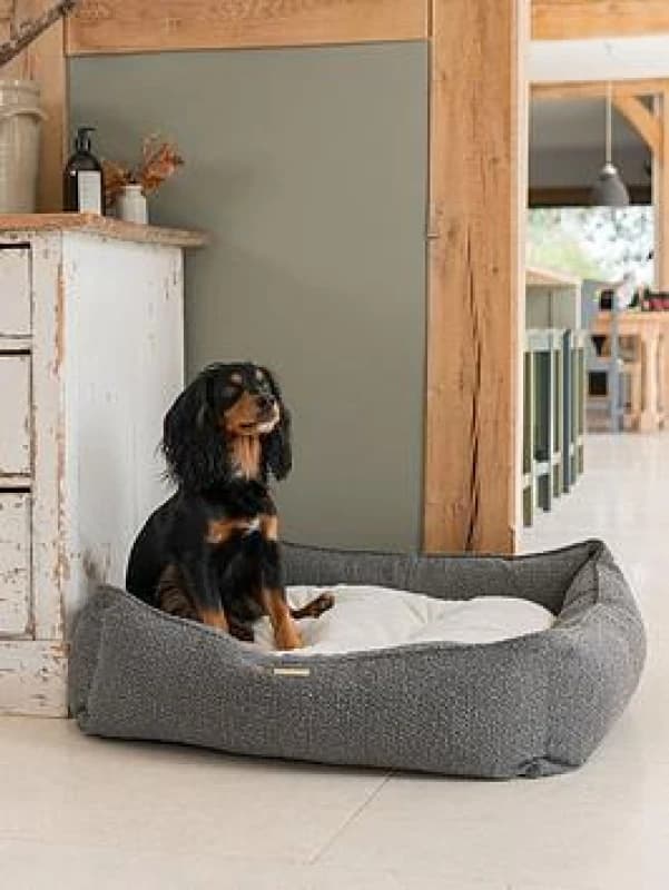 Lords and Labradors Box Bed w/Inner Granite Boucle XL, Grey 29441