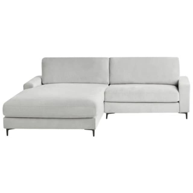 Beliani Corner Sofa 3 Seater Maloy Chenille Light Grey Right Hand