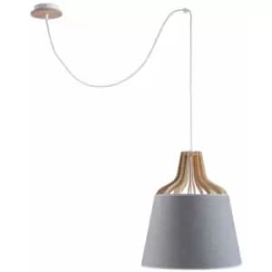 Keter Ivone Dome Pendant Ceiling Light Grey, 38cm, 1x E27, 200cm Wire