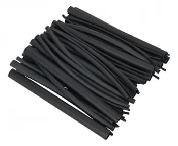 SEALEY HSTAL72B Heat Shrink Tubing Assortment 72pc Black Adhesive Lined 200mm