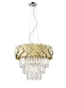 Celine Crystal Laser Cut 6 Light Ceiling Gold