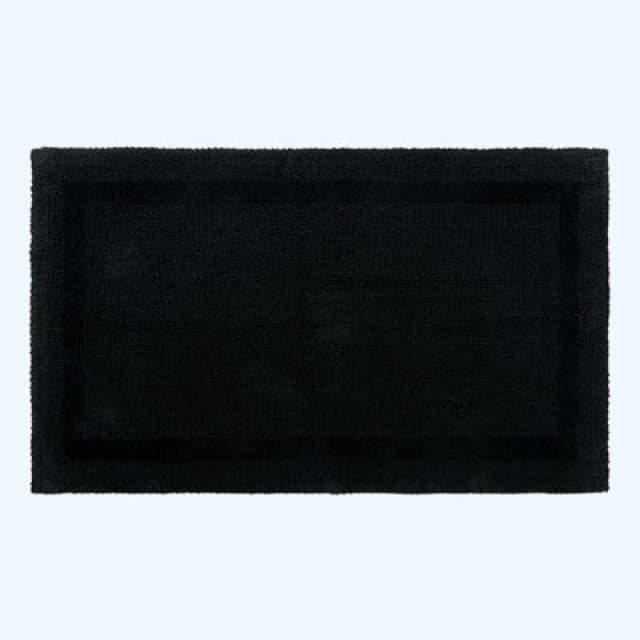 Homescapes Luxury Reversible Cotton Bath Mat - Black