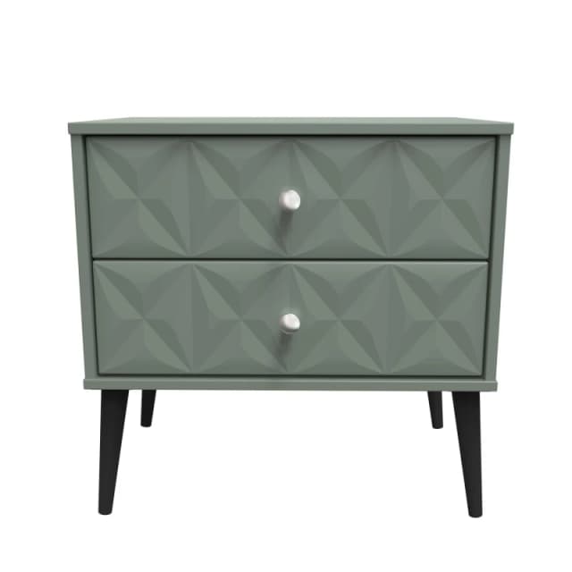 Toledo 2 Drawer Side Table In Reed Green (Ready Assembled)