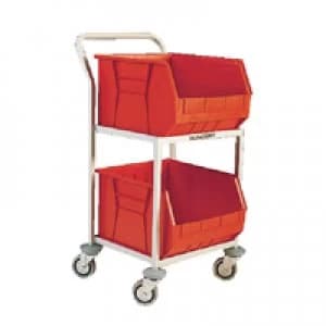 Slingsby Red Mobile Storage Trolley cw 2 Bins 321292
