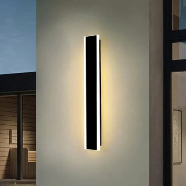 Ener-J Ener J Outdoor LED Wall Light 60Cm Black 12W Warm White Ip65 Linear Bar