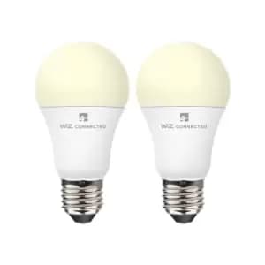 4lite Wiz Connected LED Smart A60 Bulb WiFi E27 - Twin Pack, white