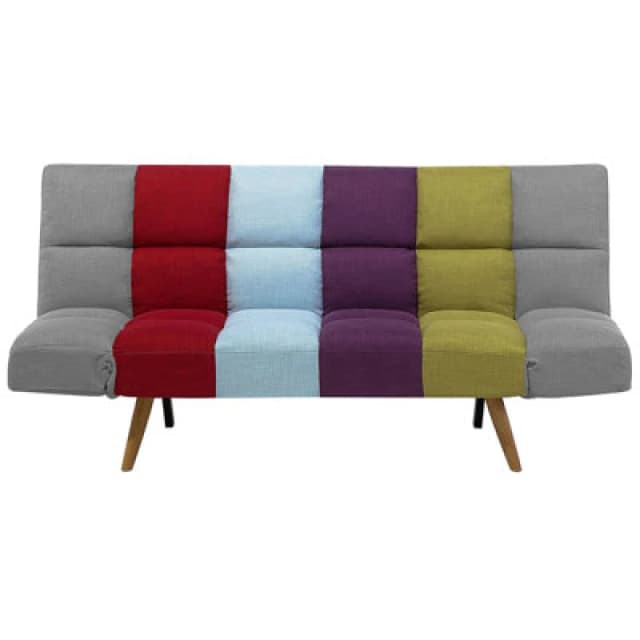 Beliani Sofa Bed 2 Seater Ingaro Fabric Multicolour