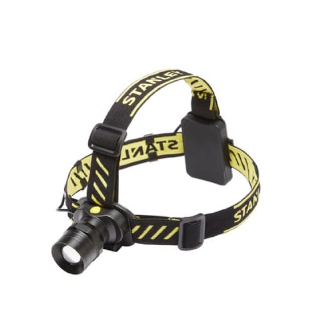 Stanley Battery Powered LED Head Torch with LED Zoom in Black & Yellow