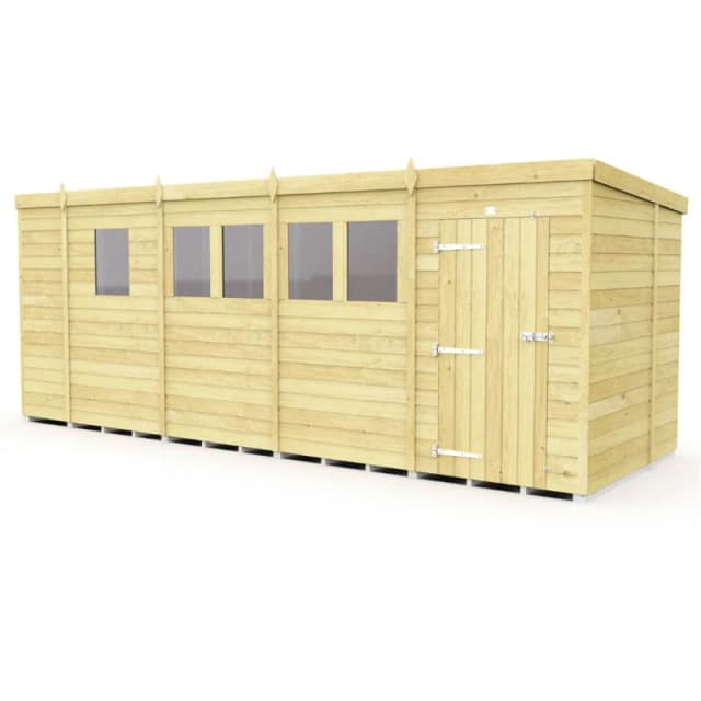 Flat Pack Sheds DIY Sheds 17 x 6 Pent Shed, Brown 17X6PFF